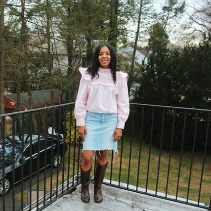 Ruffle pink blouse 