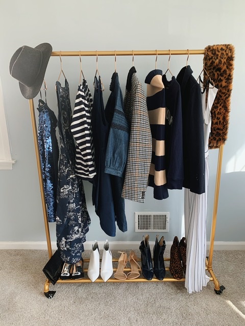 Blue outfits wardrobe styling 