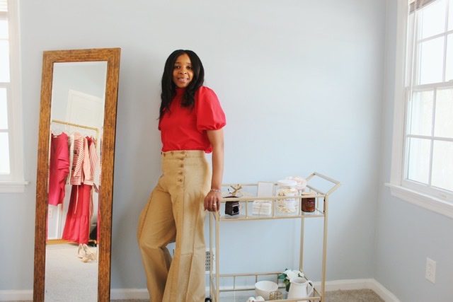 Red outfit bar cart 